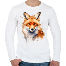 PRINTFASHION róka - Férfi hosszú ujjú póló - Fehér
