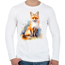 PRINTFASHION róka - Férfi hosszú ujjú póló - Fehér férfi póló