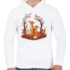 PRINTFASHION róka - Férfi kapucnis pulóver - Fehér férfi pulóver, kardigán