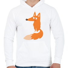 PRINTFASHION róka - Férfi kapucnis pulóver - Fehér férfi pulóver, kardigán