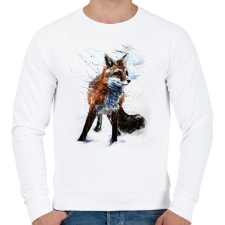 PRINTFASHION róka - Férfi pulóver - Fehér férfi pulóver, kardigán