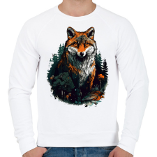 PRINTFASHION Róka  - Férfi pulóver - Fehér férfi pulóver, kardigán