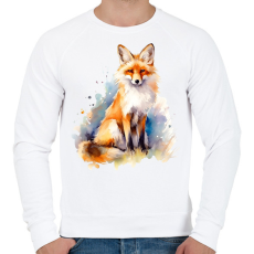 PRINTFASHION róka - Férfi pulóver - Fehér