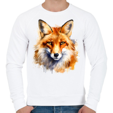 PRINTFASHION róka - Férfi pulóver - Fehér férfi pulóver, kardigán