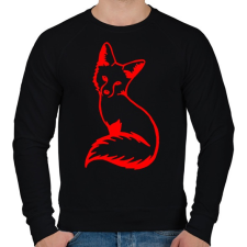 PRINTFASHION Róka - Férfi pulóver - Fekete férfi pulóver, kardigán