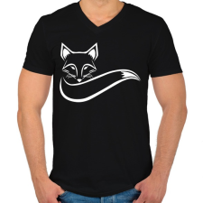 PRINTFASHION Róka  - Férfi V-nyakú póló - Fekete férfi póló