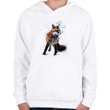 PRINTFASHION róka - Gyerek kapucnis pulóver - Fehér gyerek pulóver, kardigán