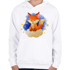 PRINTFASHION Róka - Gyerek kapucnis pulóver - Fehér