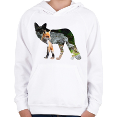 PRINTFASHION Róka - Gyerek kapucnis pulóver - Fehér
