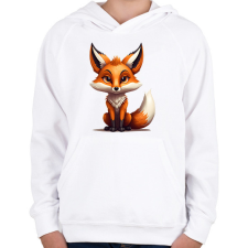 PRINTFASHION róka - Gyerek kapucnis pulóver - Fehér gyerek pulóver, kardigán