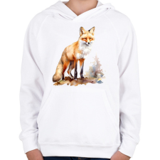 PRINTFASHION róka - Gyerek kapucnis pulóver - Fehér gyerek pulóver, kardigán