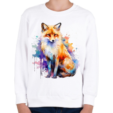 PRINTFASHION róka - Gyerek pulóver - Fehér