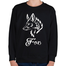 PRINTFASHION Róka - Gyerek pulóver - Fekete gyerek pulóver, kardigán