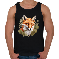 PRINTFASHION róka levelekkel - Férfi atléta - Fekete atléta, trikó