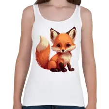 PRINTFASHION róka - Női atléta - Fehér női trikó