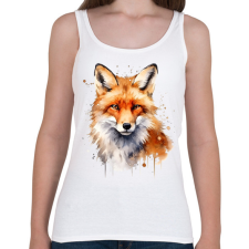 PRINTFASHION róka - Női atléta - Fehér női trikó