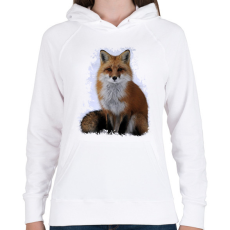 PRINTFASHION róka - Női kapucnis pulóver - Fehér