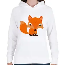 PRINTFASHION Róka - Női kapucnis pulóver - Fehér női pulóver, kardigán