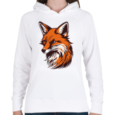 PRINTFASHION Róka - Női kapucnis pulóver - Fehér női pulóver, kardigán