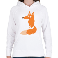 PRINTFASHION róka - Női kapucnis pulóver - Fehér