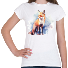 PRINTFASHION róka - Női póló - Fehér