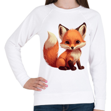 PRINTFASHION róka - Női pulóver - Fehér női pulóver, kardigán