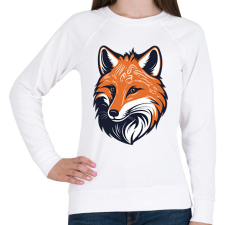 PRINTFASHION Róka  - Női pulóver - Fehér női pulóver, kardigán