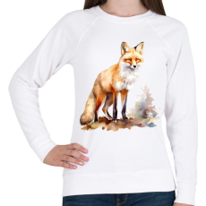 PRINTFASHION róka - Női pulóver - Fehér