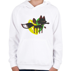 PRINTFASHION Róka - ősz - Gyerek kapucnis pulóver - Fehér