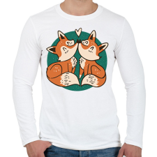 PRINTFASHION Róka pár - Férfi hosszú ujjú póló - Fehér férfi póló