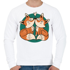 PRINTFASHION Róka pár - Férfi pulóver - Fehér férfi pulóver, kardigán