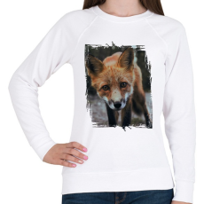 PRINTFASHION Róka portré - Női pulóver - Fehér