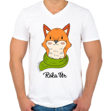 PRINTFASHION Róka úr - Férfi V-nyakú póló - Fehér férfi póló