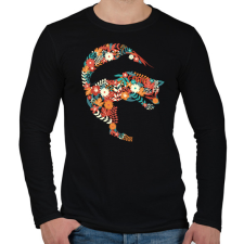 PRINTFASHION Róka virágokból - Férfi hosszú ujjú póló - Fekete férfi póló