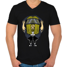 PRINTFASHION Rokker - Férfi V-nyakú póló - Fekete férfi póló