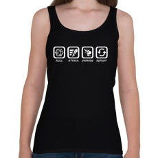 PRINTFASHION Roll, Attack, Damage, Repeat - Női atléta - Fekete