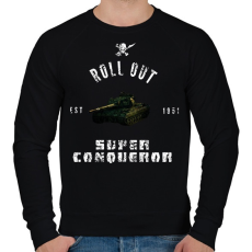PRINTFASHION ROLLE OUT Super Conqeror - Férfi pulóver - Fekete