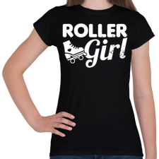 PRINTFASHION Roller girl - Női póló - Fekete női póló