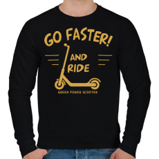 PRINTFASHION Roller - Go faster - Férfi pulóver - Fekete