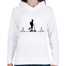 PRINTFASHION Roller szív - Női kapucnis pulóver - Fehér