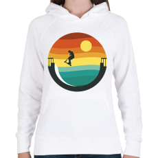 PRINTFASHION Rolleres - Női kapucnis pulóver - Fehér