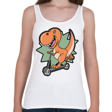 PRINTFASHION Rollerező dínó - Női atléta - Fehér női trikó