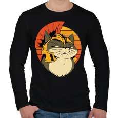 PRINTFASHION Római macska - Férfi hosszú ujjú póló - Fekete