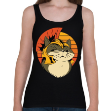 PRINTFASHION Római macska - Női atléta - Fekete női trikó