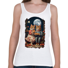 PRINTFASHION Romantikus macskák - Női atléta - Fehér