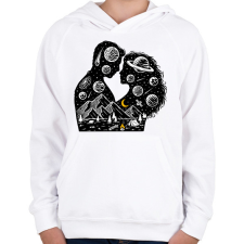 PRINTFASHION Romantikus univerzum - Gyerek kapucnis pulóver - Fehér gyerek pulóver, kardigán