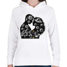 PRINTFASHION Romantikus univerzum - Női kapucnis pulóver - Fehér