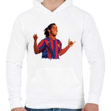 PRINTFASHION Ronaldinho - Férfi kapucnis pulóver - Fehér férfi pulóver, kardigán