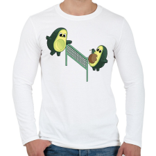 PRINTFASHION Röpis avokádók - Férfi hosszú ujjú póló - Fehér férfi póló