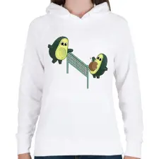PRINTFASHION Röpis avokádók - Női kapucnis pulóver - Fehér női pulóver, kardigán